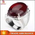 Guanghzhou best seeling new model for men prong setting 925 sterling silver jewelry with ruby gemstones